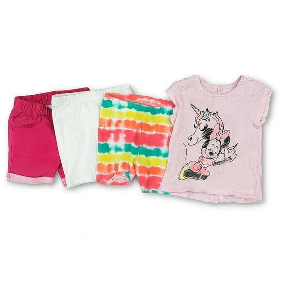 Disney Other - Lot of 4 Pieces - Girls - Disney Minnie Mouse - Tshirt and Shorts - 18 Months